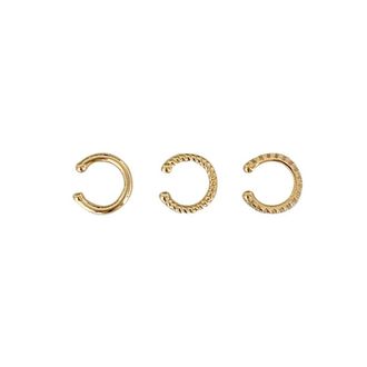 Generic Fashion Women 3 PCS/Set Clips Earring for Unisex Minimalist Cartilage Hoop Earrings Sets Ear Cuff Fake Piercing Clip On Earring Durable and Clever Mul