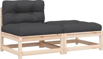 vidaXL Sof&aacute; De Jard&iacute;n Sin Reposabrazos Con Cojines Y Reposapi&eacute;s Vidaxl