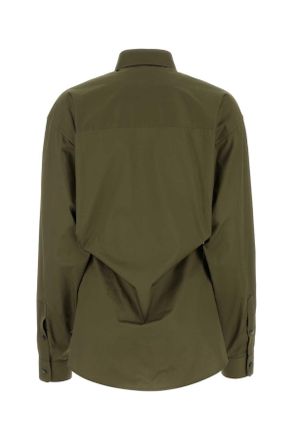 Darkpark Womens Army Green Poplin Anne Shirt Militarygreen Exterior: Cotton Camicie