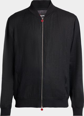 Kiton Men & apos;s Linen Full-Zip Blouson