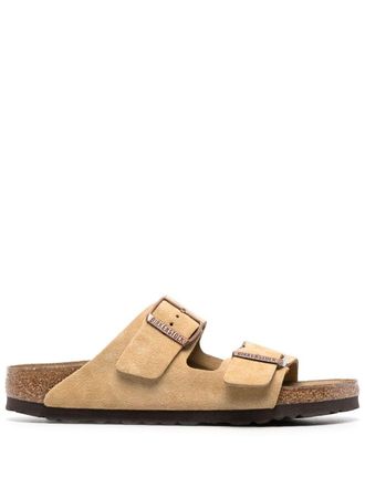 Birkenstock Arizona buckled suede sandals - Neutrals