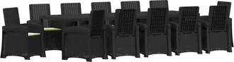 vidaXL Conjunto De Comedor De Jard&iacute;n 14 Uds. Antracita Y Crema Pp Vidaxl