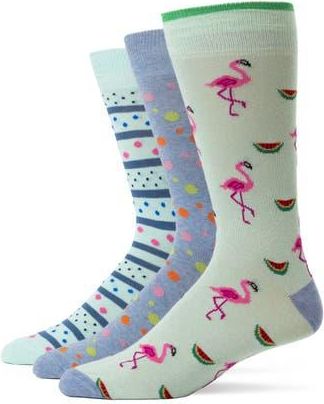 Lorenzo Uomo Assorted 3-Pack Crew Socks in Aqua at Nordstrom Rack, Size 10-13