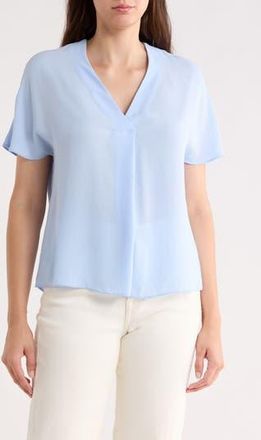 Elie Tahari V-Neck Short Sleeve Top in Blue at Nordstrom Rack, Size X-Small
