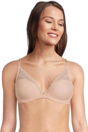 Chantelle Norah Chic Plunge T-Shirt Bra Womens Bra Rose : 32B, Elastane/Lace/Nylon