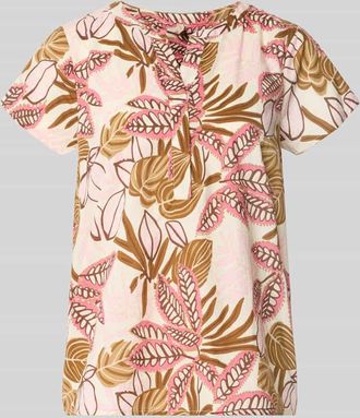 Soyaconcept Relaxed Fit T-Shirt mit floralem Allover-Print in Rosa, Gr&ouml;&szlig;e XXL