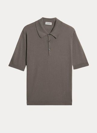 Fortela Isis Short Sleeve Knit Polo in Light Brown at Nordstrom, Size X-Large