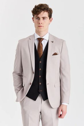 PAUL ANDREW 3 Piece Textured Suit with Contrast Waistcoat