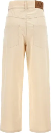Moschino Cotton Gabardine Trousers - Cream