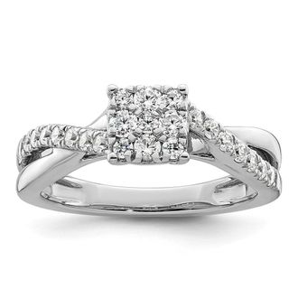 Diamond2Deal 14k White Gold Lab Grown Diamond Engagement Ring 1/2Ct Clarity- VS Color- G-H