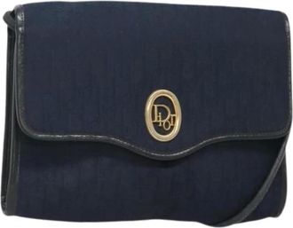 Dior Pre-owned Cross Body Bags, female, Blue, Size: ONE SIZE Pre-owned Trotter Canvas Shoulder Bag