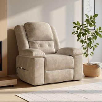 OEM Silla De Masaje El&eacute;ctrica - 8 Puntos - Funci&oacute;n Calor - Inclinaci&oacute;n 160&deg; - Tela Marr&oacute;n Dorado