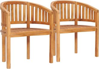 vidaXL Vidaxl - Sillas Banana 2 Unidades Madera Maciza De Teca
