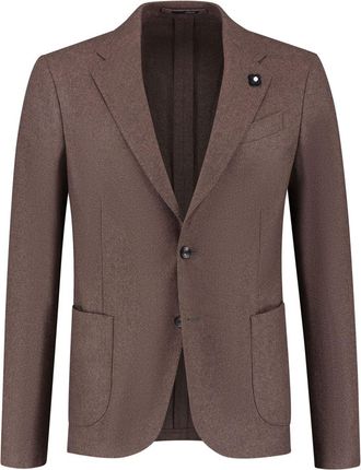 Lardini brooch-detail single-breasted blazer - men - Fabric - 50 - Brown