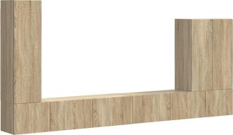 vidaXL Conjunto De Mueble Para Tv De Pared 6 Uds. Roble Sonoma Vidaxl