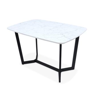 Sweeek Mesa de comedor de 4 a 6 plazas efecto m&aacute;rmol, 120cm