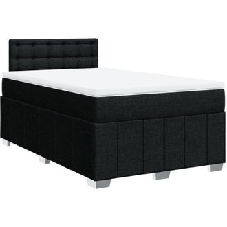vidaXL Vidaxl - Cama Box Spring Con Colch&oacute;n Tela Negro 120x200 Cm