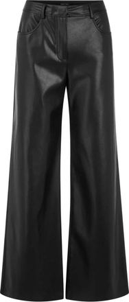 Marc Cain Warri Wijde Broek - Dames - Wijde Broeken - Zwart - XL - Polyester - Broeken