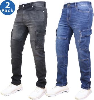 Blue Ice Mens Stretch Cargo Pocket Jeans-2 Pack