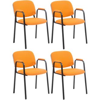 Clp Set de 4 sillas de Confidente Ken Pro en Tela Naranja