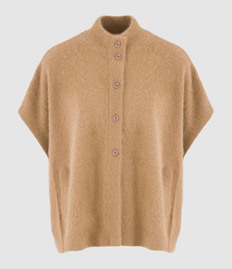 C.T. Plage Poncho Ladies High Neck Camel