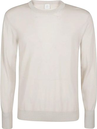 Eleventy Merino wollen trui met ronde hals - Heren - Ronde hals truien - Beige - 2XL - Wol - Truien & Vesten