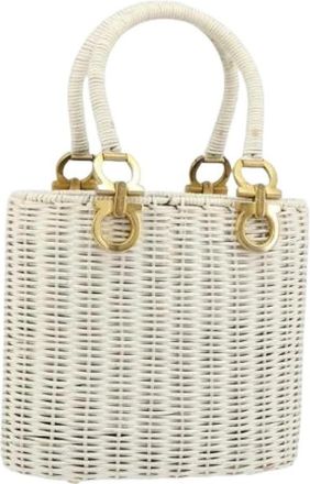 Ferragamo Pre-owned Wood Hand Bag - Dames - Vintage Tas - Wit - ONE Size - Vintage