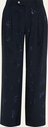 Libertine - Libertine Kind of Blue Embellished Silk Baggy Trousers