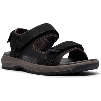 Clarks Guideview Trek Sandal in Black Leather at Nordstrom Rack, Size 8.5