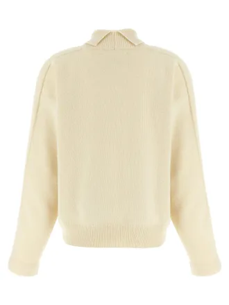 Jil Sander Merino Wool & Cashmere Blend Sweater - Cream