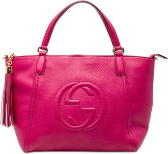 Gucci Pink Leather Handbag Tote Bag (Pre-Owned)