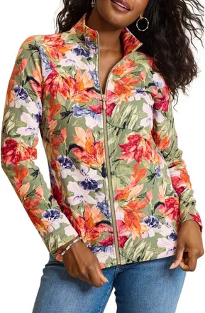 Tommy Bahama Aruba Island Bloom Full Zip Sweatshirt in Dusty Sage at Nordstrom, Size X-Small
