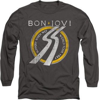Gildan Bon Jovi Slippery When Wet World Tour Long Sleeve Adult Tee / T-Shirt