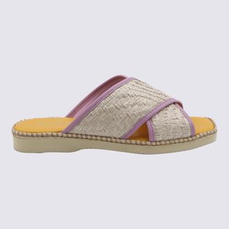 Hogan Yellow And Lilac Leather Flats