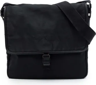 Prada Pre-owned Prada Saffiano Trimmed Tessuto Buckle Messenger Bag Unisex 6VNSFCNMZWX60NNW