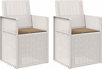 vidaXL Sillas De Comedor De Jard&iacute;n 2 Uds. Y Topo Pp Vidaxl