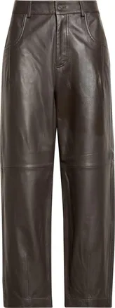 Eleventy Lambskin Leather Pants in 126 Chocolate at Nordstrom, Size 42