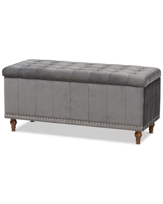 Baxton Studio Kaylee Button-Storage Ottoman Bench