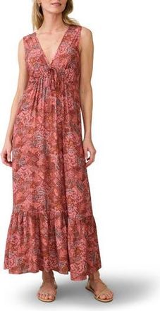 Faherty Eden Floral Print Ruffle Hem Sleeveless Maxi Dress in Island Breeze Floral at Nordstrom Rack, Size Xx-Small