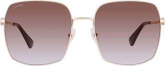 Cartier Trinity Brown Gradient with Gold Flash Mirror Square Ladies Sunglasses CT0401S 002 60