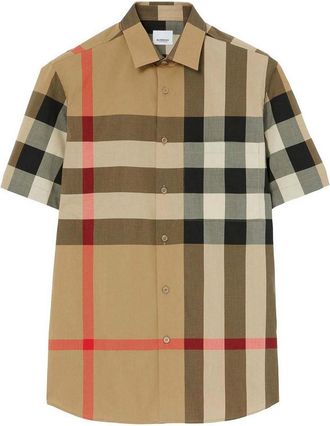Burberry Check Motif Cotton Shirt