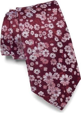 Duchamp Floral Silk Jacquard Tie in Burgundy at Nordstrom Rack