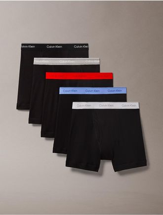 Calvin Klein Mens Cotton Classics 5-Pack Boxer Brief - Blue - XL