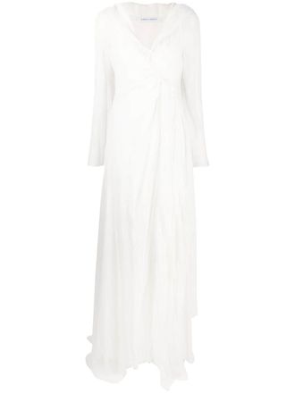Alberta Ferretti Abito con scollo a V - Bianco