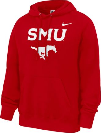Nike SMU Mustangs Club Nike Mens Football Fleece Pullover Hoodie in Red | M31233P394SMUN-RED