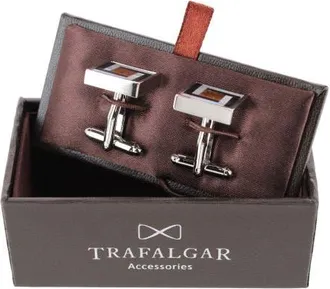 Trafalgar Store Dallas Square Joint Stone Cufflinks in Silver at Nordstrom