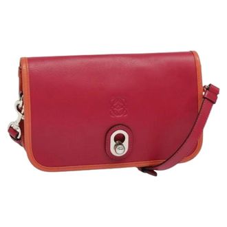 Loewe Tweedehands leren schoudertassen - Dames - Pre-owned - Rood - Maat: ONE Size Leer