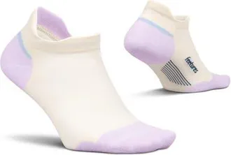 Feetures Elite Max Cushion No Show Tab Ankle Socks Sport Sock with Targeted Compression in Dusty Pink at Nordstrom, Size Large