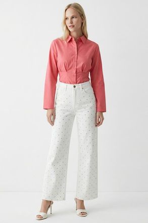 Exquise Lilyy High Waisted Wide Leg Denim Jeans in White at Nordstrom, Size X-Large