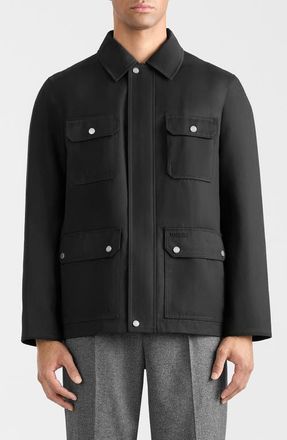 Mackage Bruno Water Resistant Chore Jacket in Black at Nordstrom, Size 46